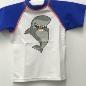 APPAMAN  VIVID  BLUE  RASH  GUARD  SHARK  BITE $39.60 VAT