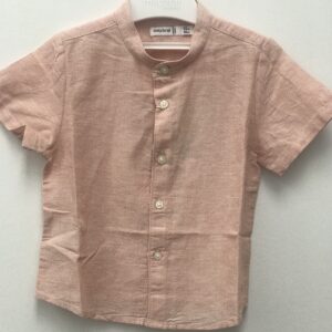 Mayoral Baby Boy Short Sleeve Linen Mao Collar Shirt- Teja VAT $37.54