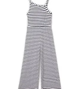 Mayoral Tween Girl Striped Jumpsuit- Negro VAT $67.76
