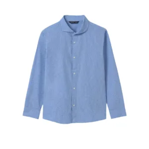 Mayoral Tween Boys Long Sleeve Micro Print Shirt- Celeste VAT $48.90