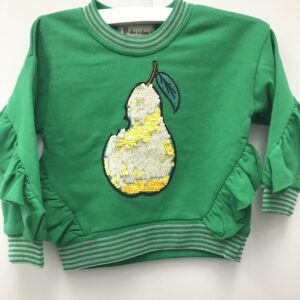 Doe a Dear Girls Green Ruffle Sweater VAT $44.80