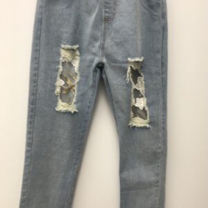 Doe a Dear Big Girl Ripped Applique Jeans VAT $49.00