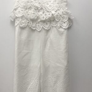 Baby Sara Ruffle Eyelet Jumpsuit- White VAT $104.50