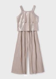 Mayoral Tween Girl Pleated Pants Set- Plata VAT $90.48